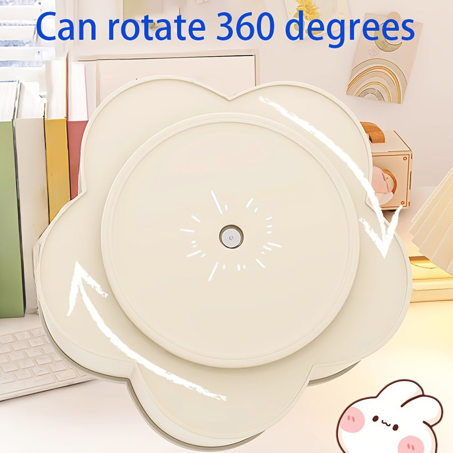 Rotating Desk Organizer with Multi-Compartment Storage for Stationery and Makeup