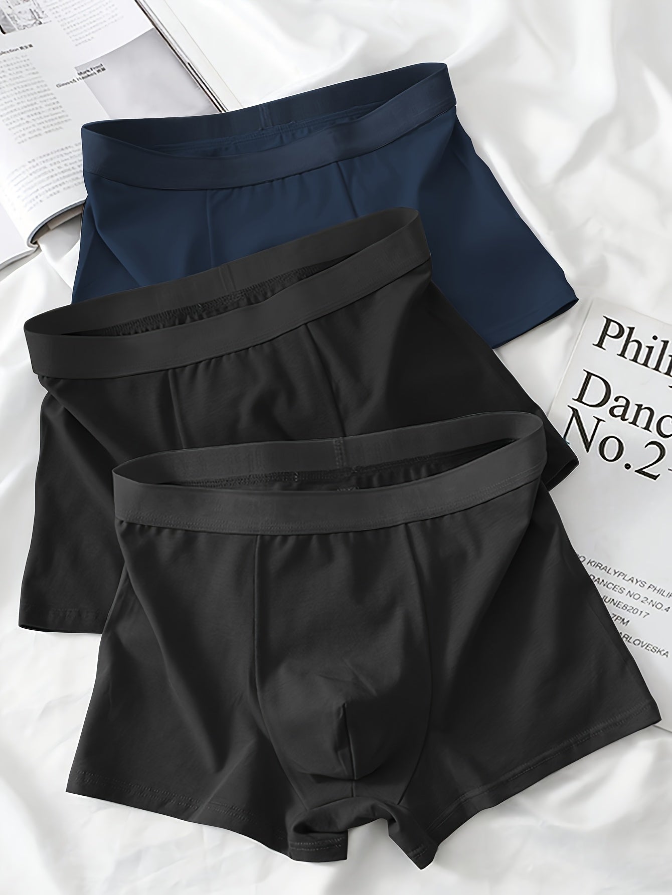 Men's Cotton Elastic Sports Underwear 3-Pack Large Size Shortie Casual