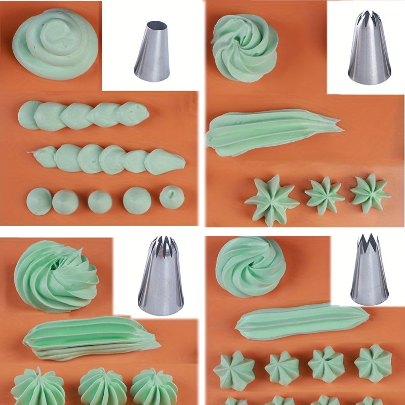 Set of 5 Large Flower-Shaped Piping Tips for Cake and Cookie Decorating