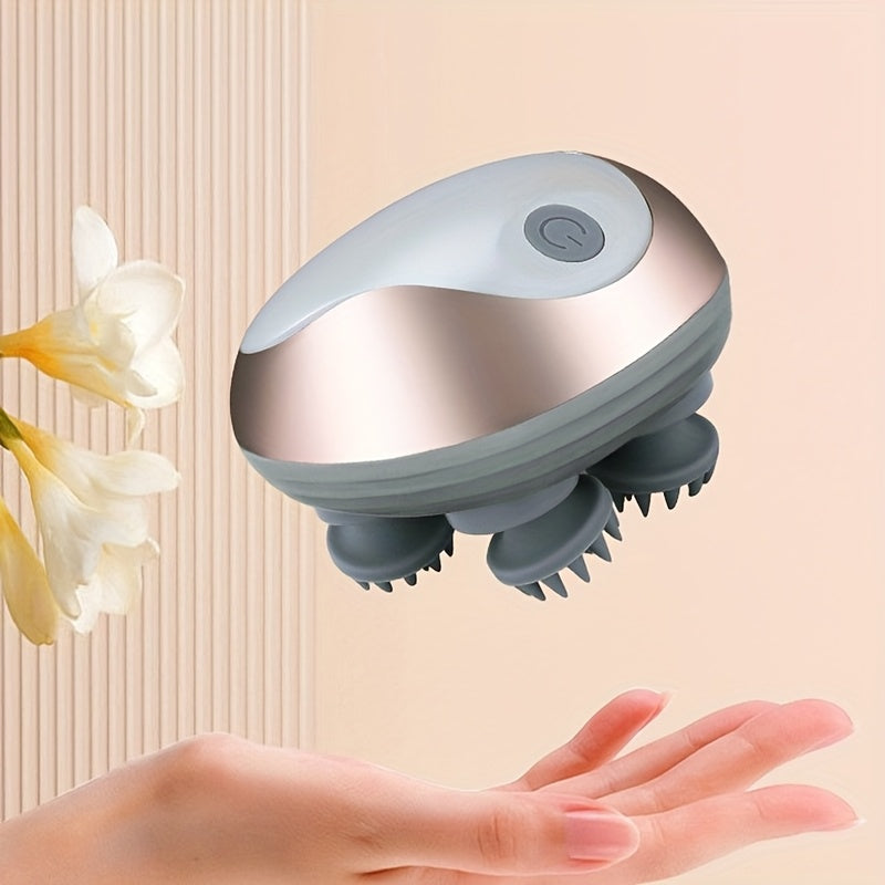 Qayta zaryadlanadigan elektr bosh massajeri, tebranuvchi boshni bo'sashtirish, USB orqali zaryadlash, 500mAh litiy batareyasi, xavfsiz 36V dizayni, kattalar va uy hayvonlari uchun portativ. Ergonomik, USB orqali qayta zaryadlanadigan bosh.