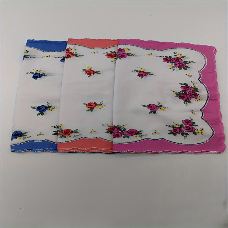 Set of 10 Floral Handkerchiefs for Men Small Pocket Square Gift