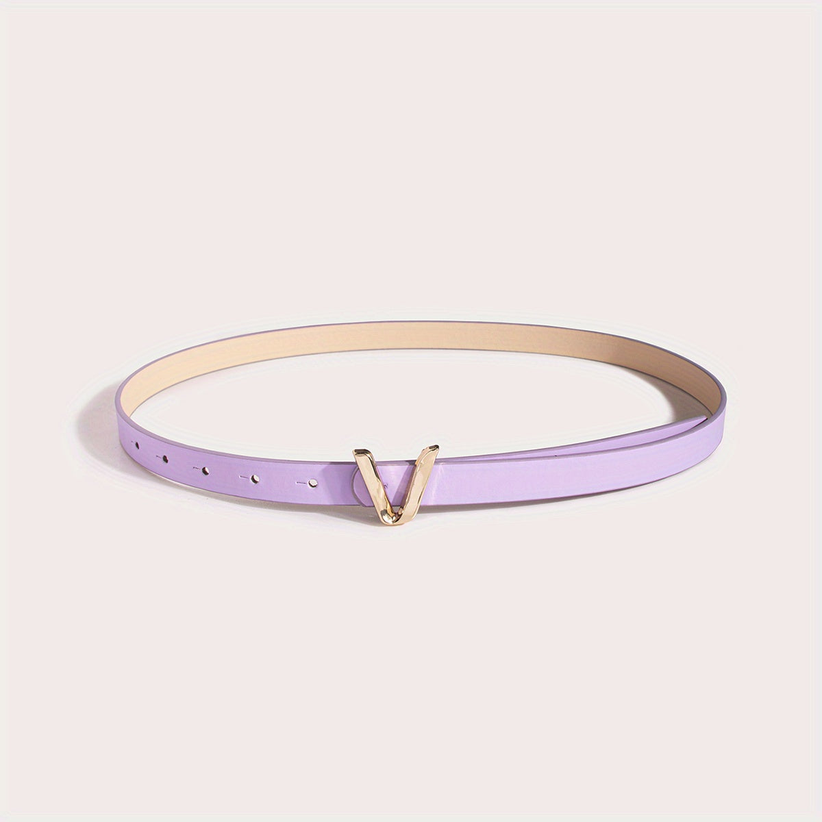 Women's Gold Belt with V-Shaped Buckle Minimalist Fashion Accessory
