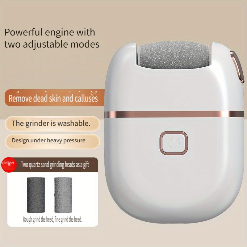 Electric Foot Scraper with 3 Interchangeable Heads Rechargeable Callus Remover Tool