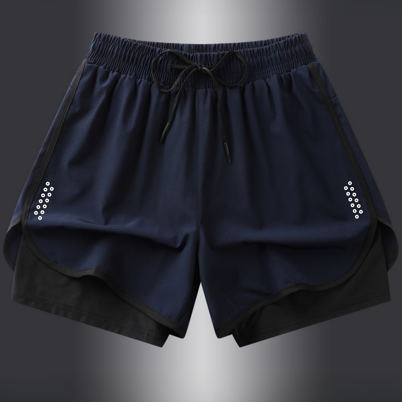 Pantalones cortos deportivos de poliéster para hombre, secado rápido, estampado, casual, entrenamiento, verano