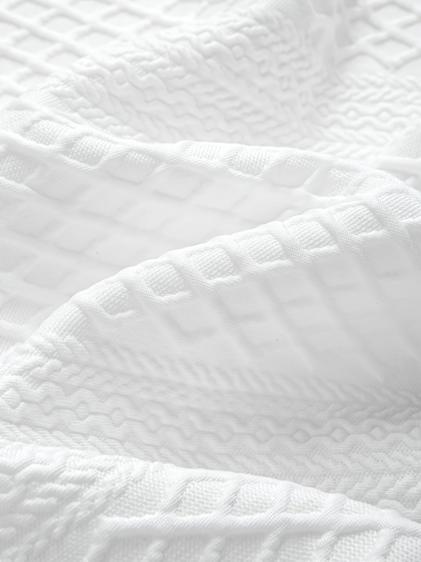 Men's Cotton Shirt with Geometric Diamond Pattern Regular Fit Knit Fabric Spring Fall Streetwear Plus Size