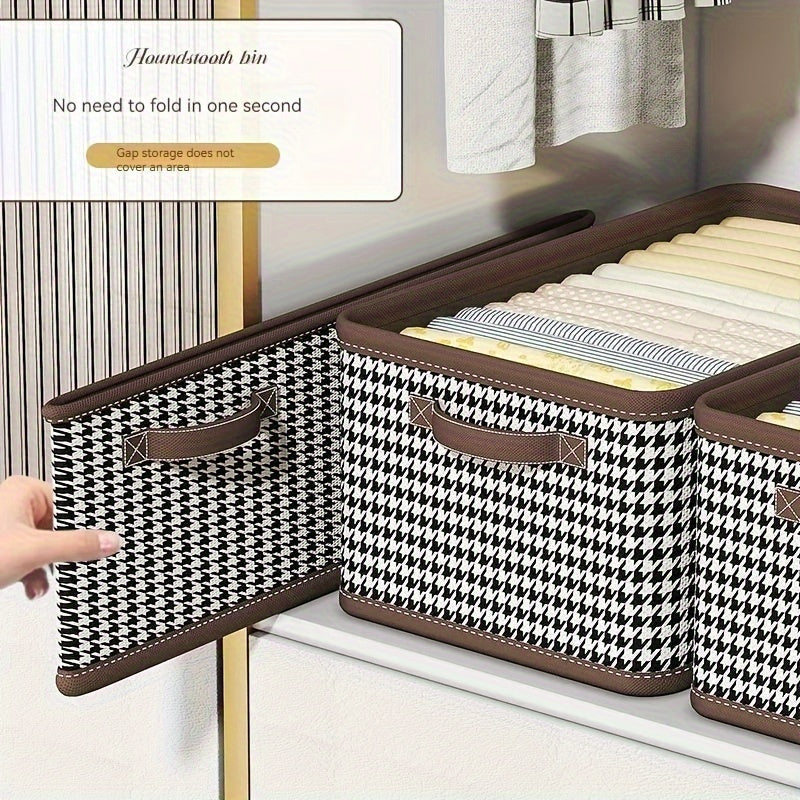 Организация весеннего гардероба - складной органайзер для хранения в гусиную лапку с картонной поддержкой для многокомпонентной одежды, нижнего белья и носок