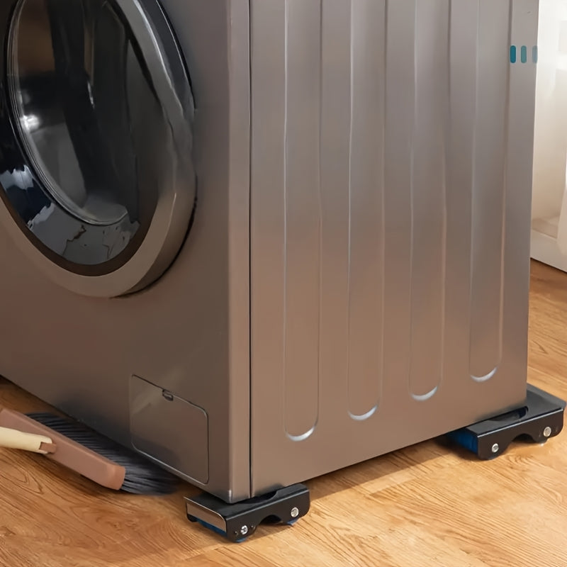 Juego de 4 alfombrillas de acero inoxidable para electrodomésticos, antideslizantes y amortiguadoras de golpes para refrigeradores