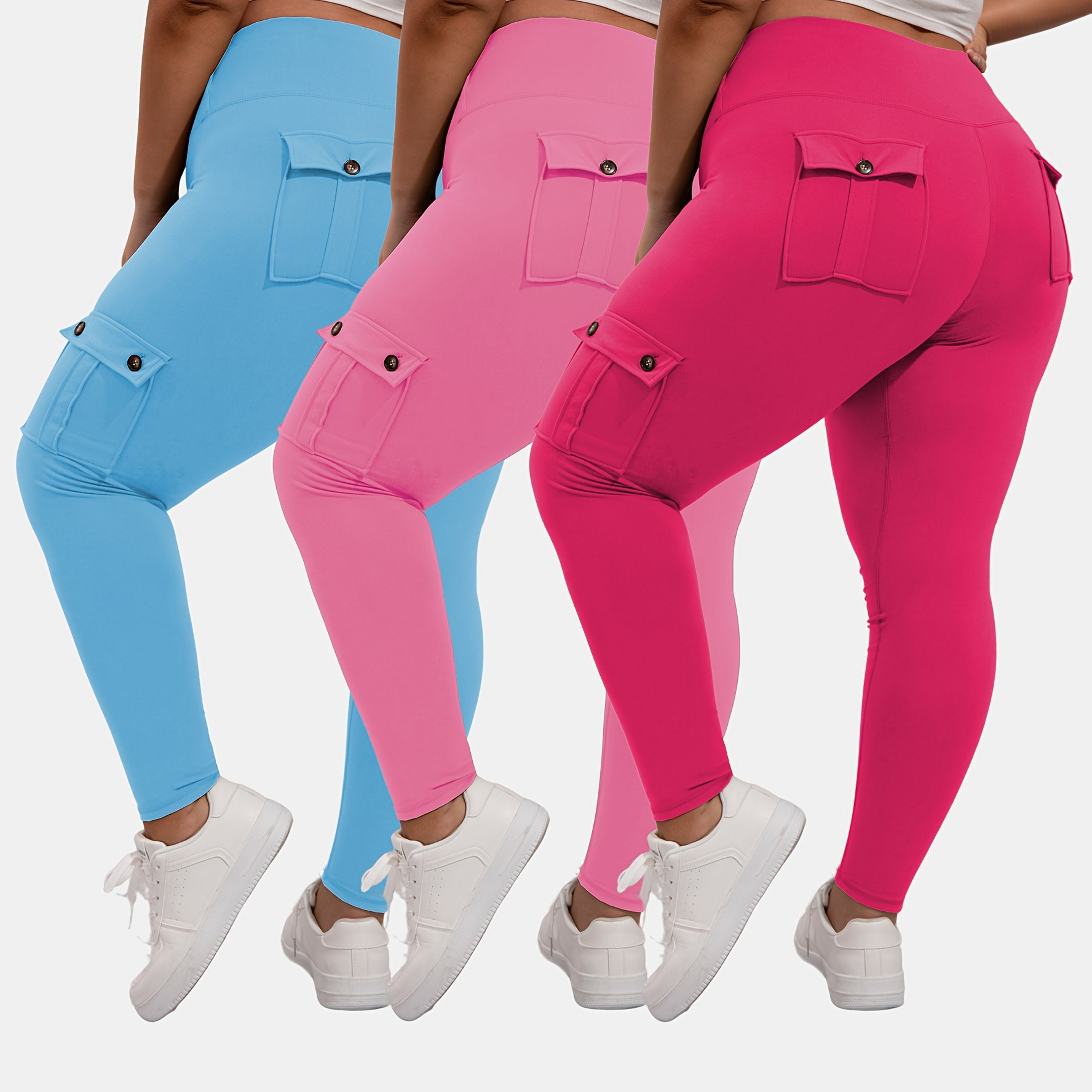 Women's Plus Size Sports Leggings High Waist Tummy Control Four-Way Stretch