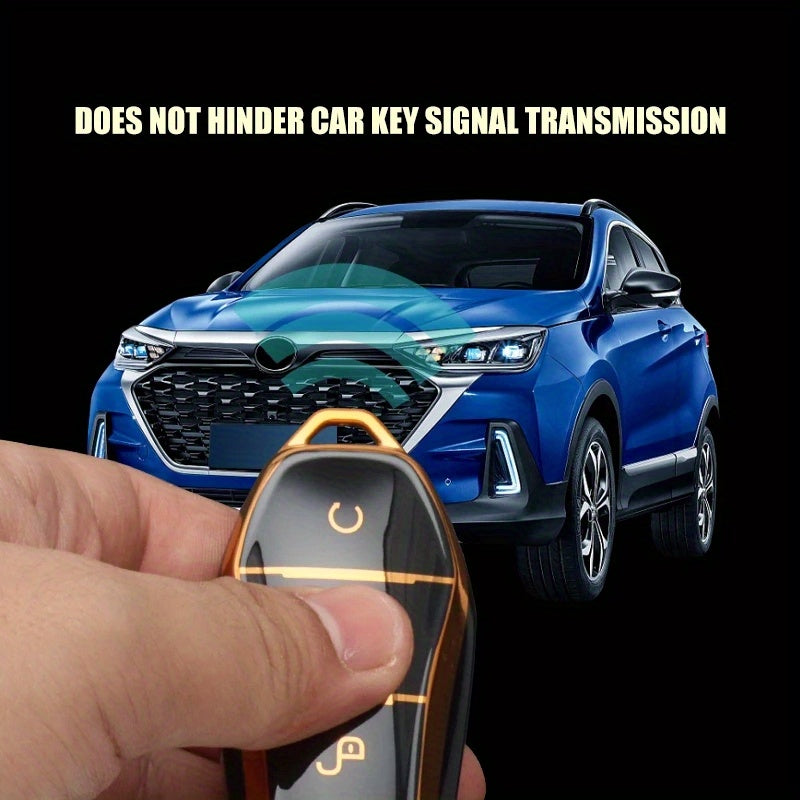 Car Key Fob Cover TPU 4-Button Protective Scratch-Resistant Durable for EV