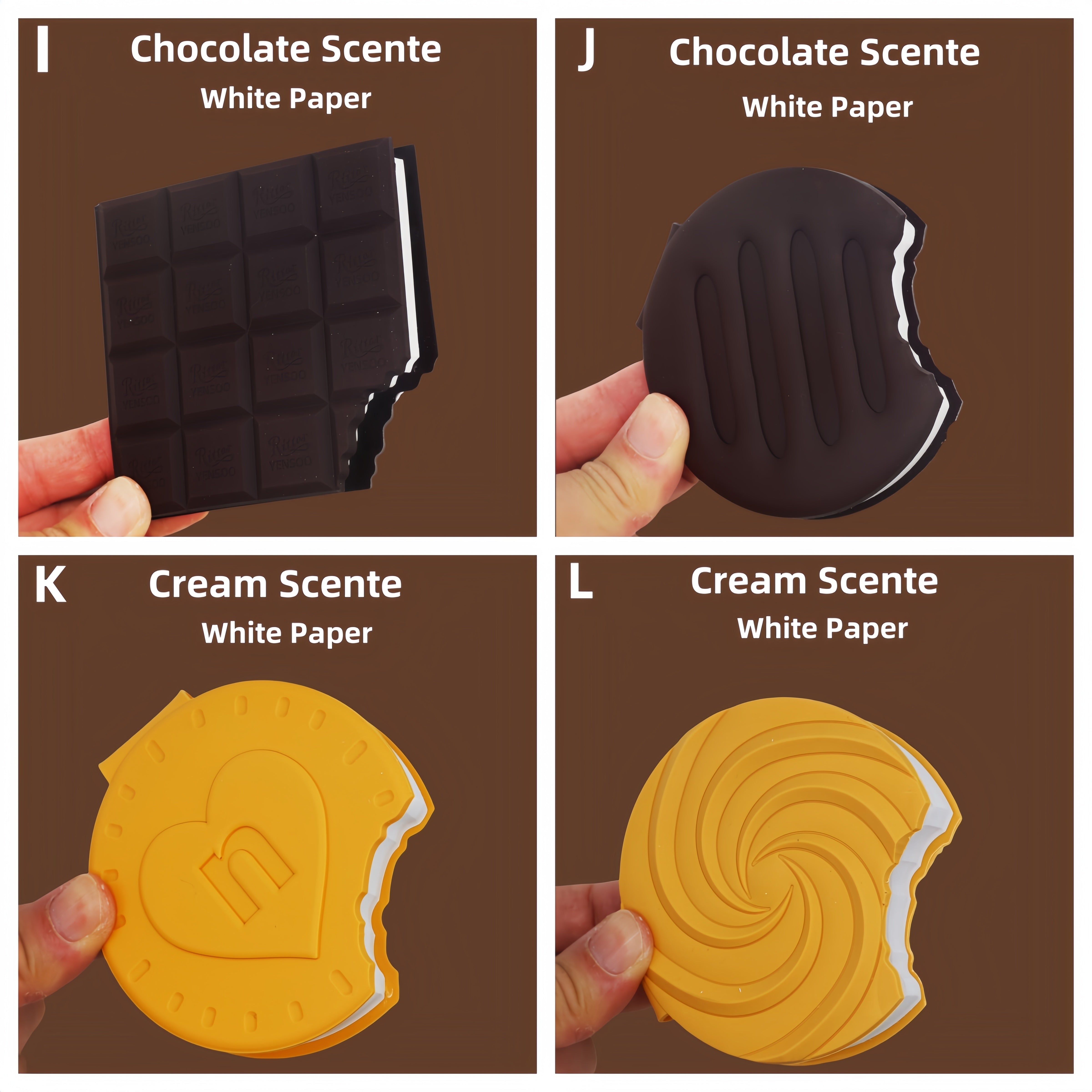 Mini Notebook in Chocolate Macaron Waffle Strawberry Shortcake Design with 80 Tear-Off Pages