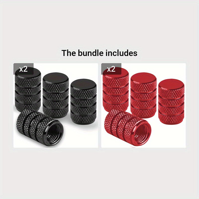 Juego de 4 tapas de válvula de neumático de aluminio anodizado, resistente a la corrosión, accesorios universales para vehículos