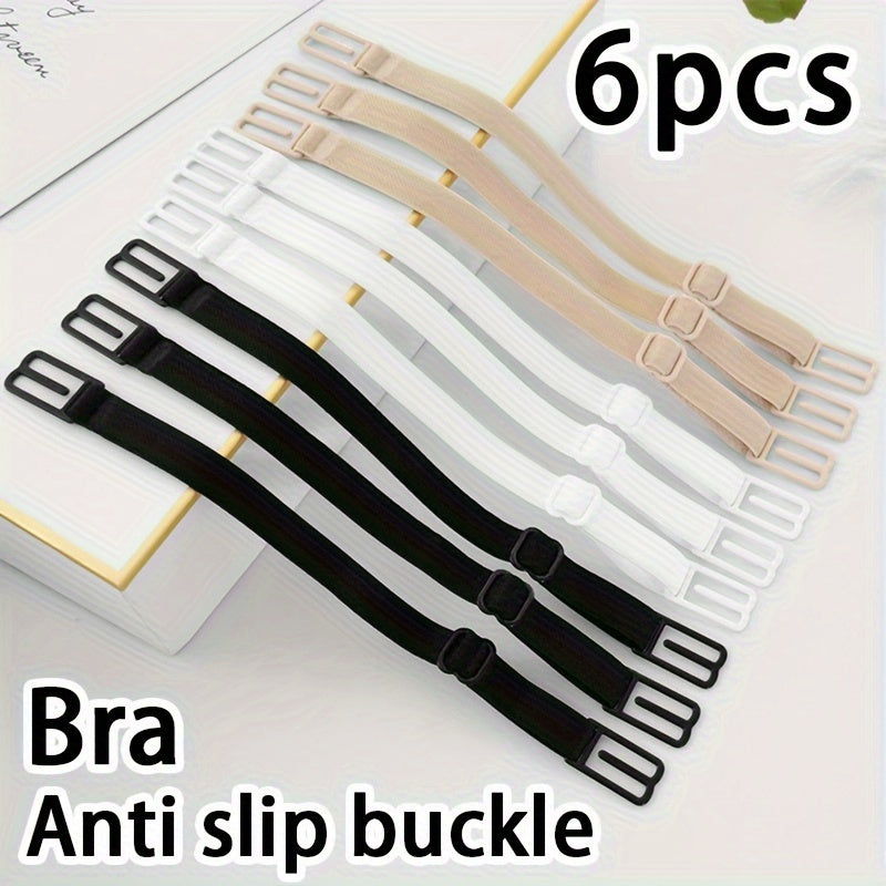 6 Pack Non-slip Elastic Bra Straps for Racer Backs Adjustable Polyester Lingerie Accessories