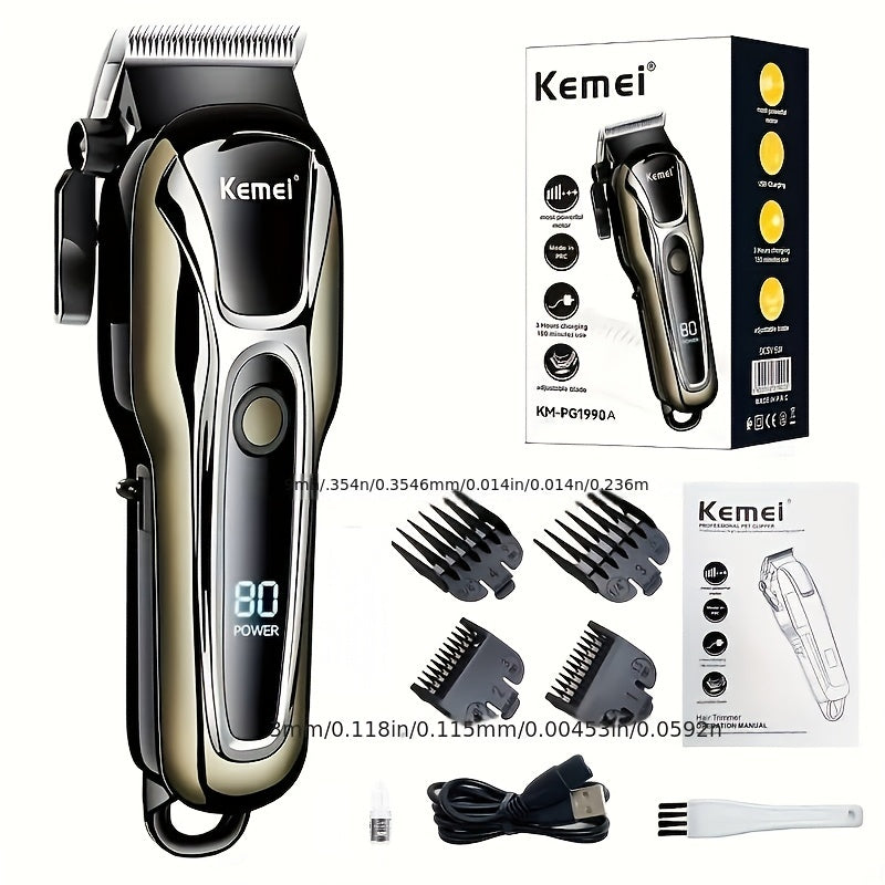 Машинка для стрижки волос, беспроводной электробритва для мужчин, ЖК-дисплей, USB-зарядка, аккумулятор 2000 мАч