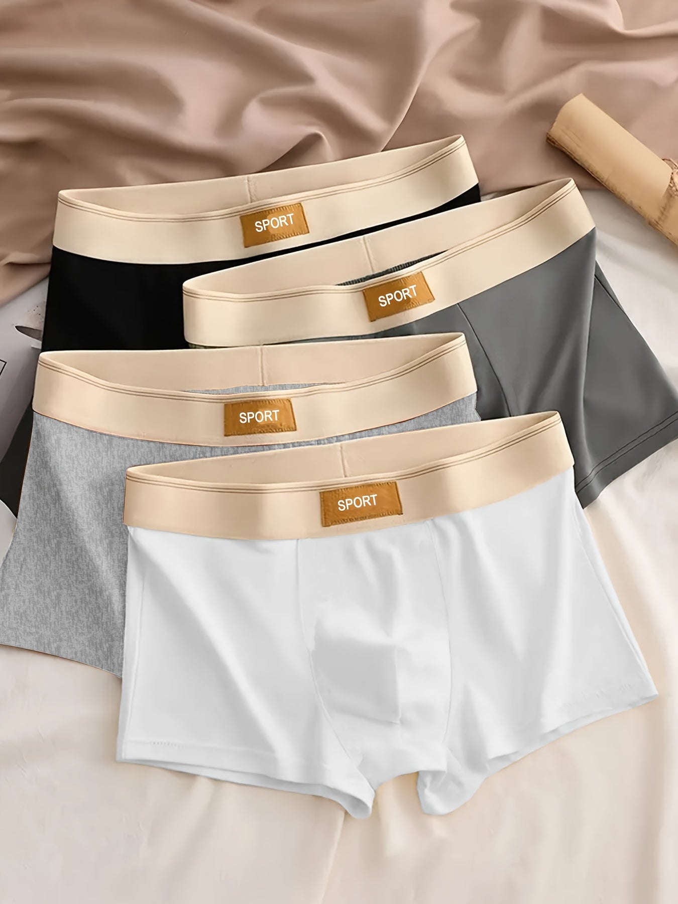 Men's Boxer Briefs Breathable Soft Polyester Elastane Casual Flat Leg Stretch