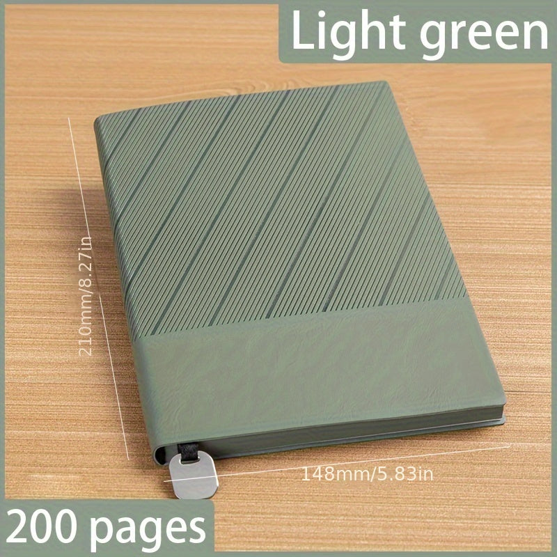 Faux Leather A5 Notebook with Pattern Squared Ruling Soft Cover Bookmark