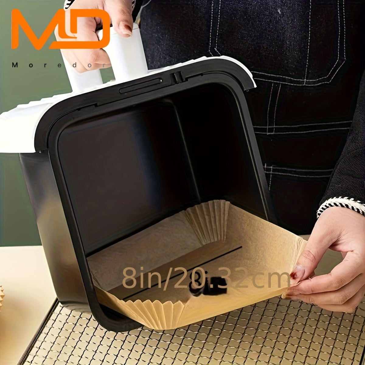 Square Disposable Parchment Paper Liners for Air Fryer Baking Roasting Microwave