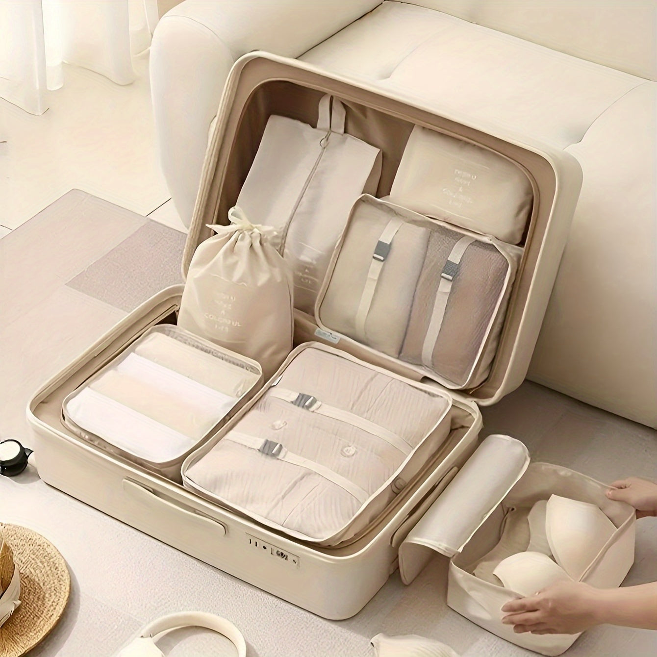 Maternity Organizer Bag Set 7 Pieces Polyester Travel and Hospital Storage