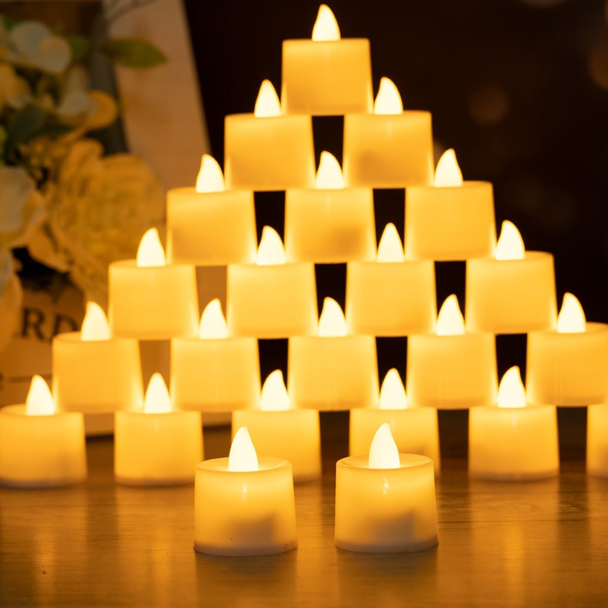 Set of 6 or 12 LED Electronic Candles for Weddings Home Decor Table Centerpieces White Warm White
