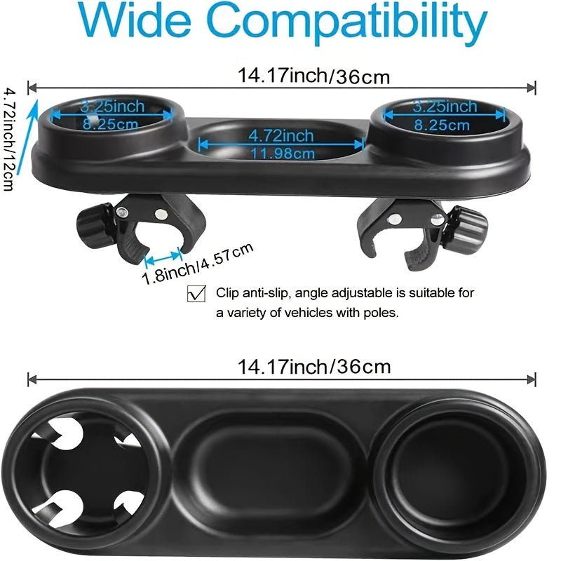 Universal Stroller Tray with Cup Holder and Snack Storage Non-Slip Removable Drink Holder