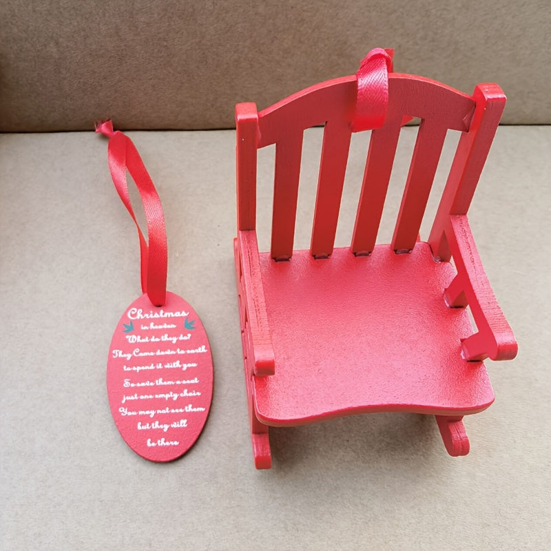 Tiny Wooden Rocking Chair for Holiday Decor and Photography