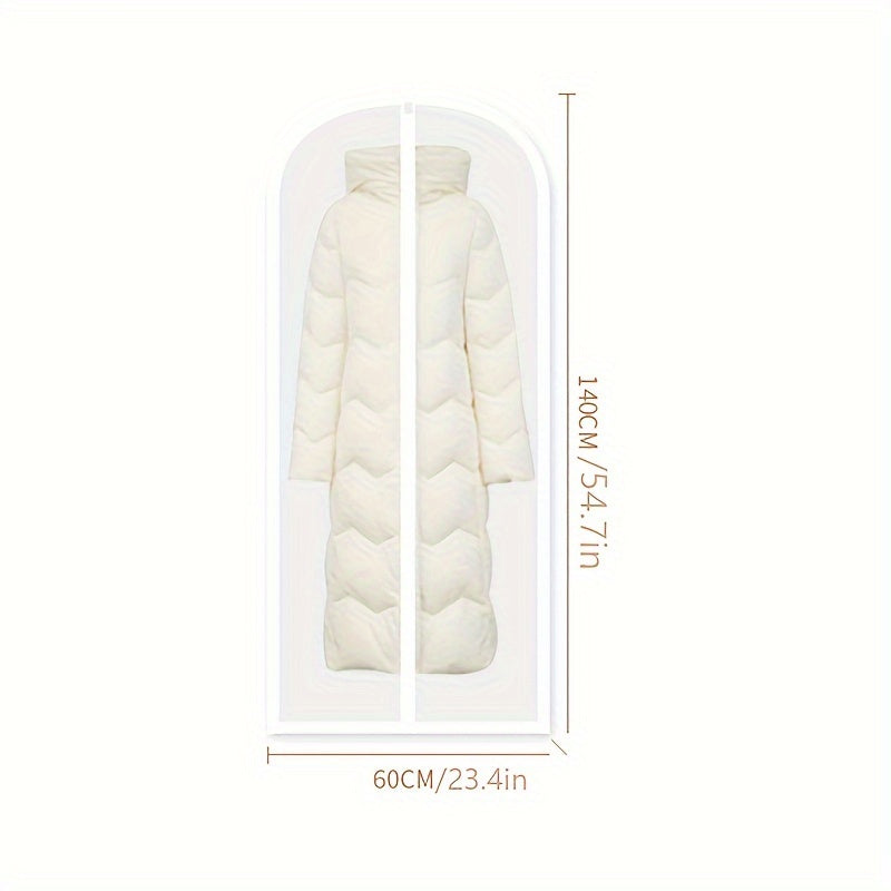 Juego de 5 fundas transparentes para prendas con bolsas de polvo a prueba de polvo con cremallera para almacenamiento en armario