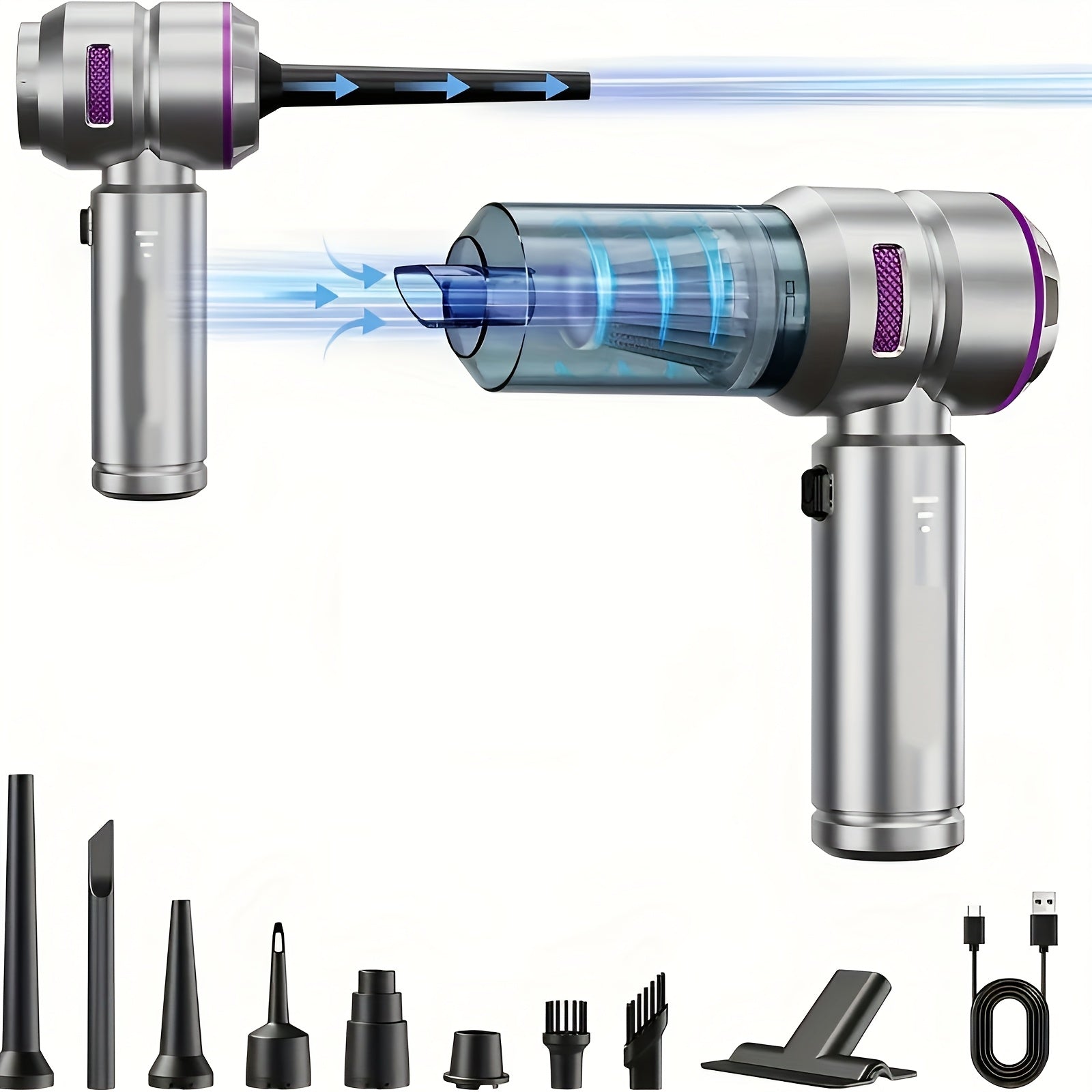 Aspiradora de mano inalámbrica para coche y hogar, con succión de 16000PA