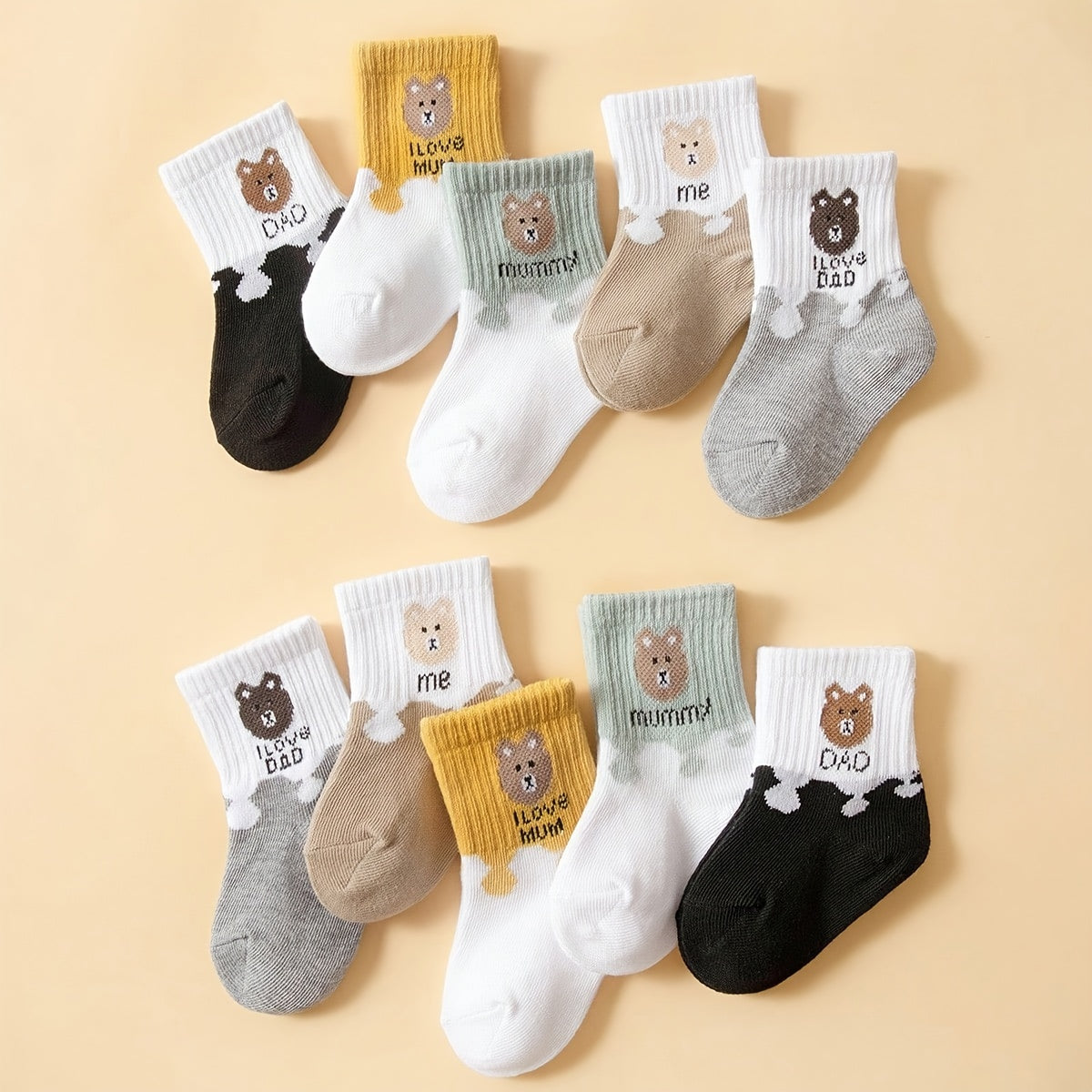 Baby Socks 10 Pairs for Infants All-Season Knit Animal Pattern Knee-Length