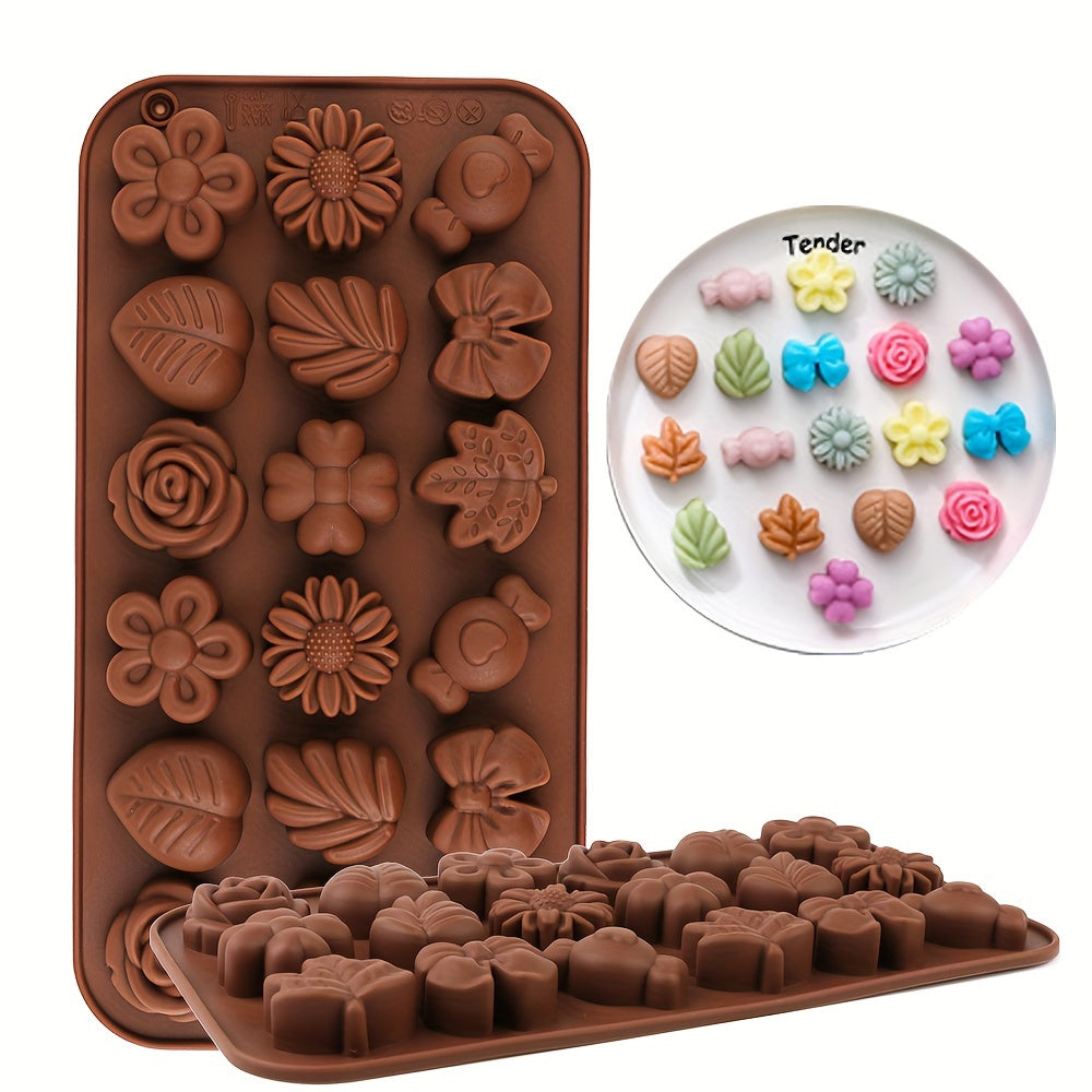 Silicone Chocolate Mold 18 Flower-Shaped Cavities BPA-Free for Candy Baking