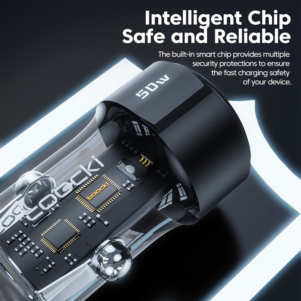 Car Charger 50W USB-C PD QC Fast Charging for Vehicles Portable Durable