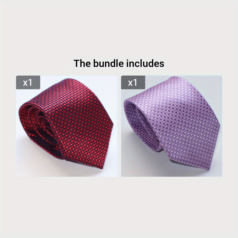 Men's Checkered Jacquard Neck Tie 3.15 Inch Multicolor Business Casual Gift