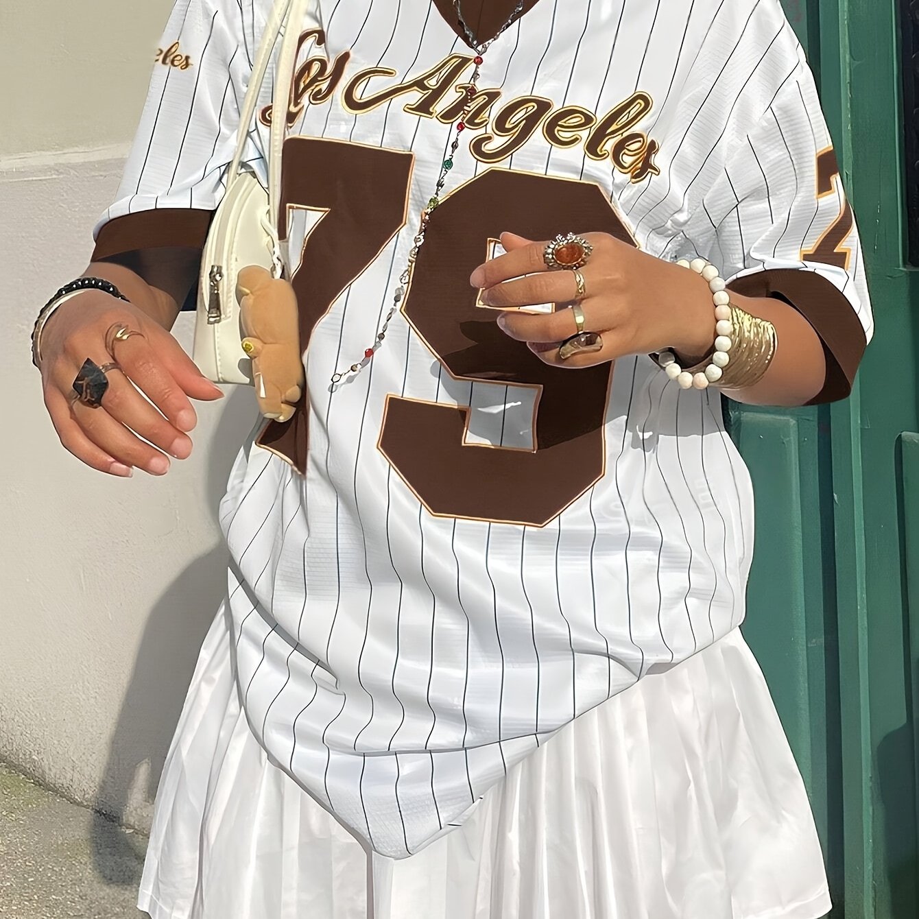 Plus Size Women's V-Neck T-Shirt Color Block Casual Top Summer Polyester Spandex