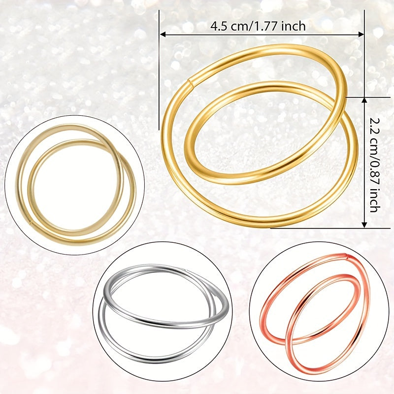 Anillos de servilleta de doble aro dorados para decoración de mesas en fiestas y hoteles en tres colores