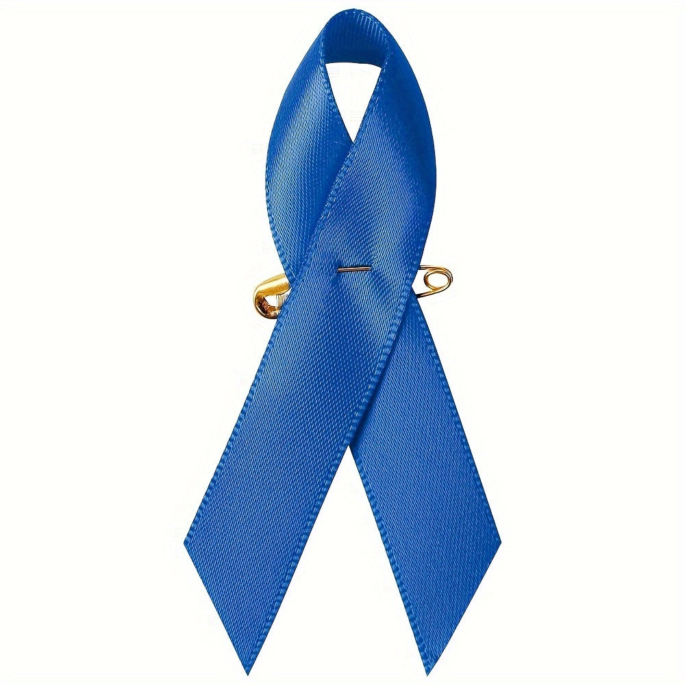 Set de 100 pins de la cinta azul de concienciación, estilo minimalista, material resistente para eventos benéficos