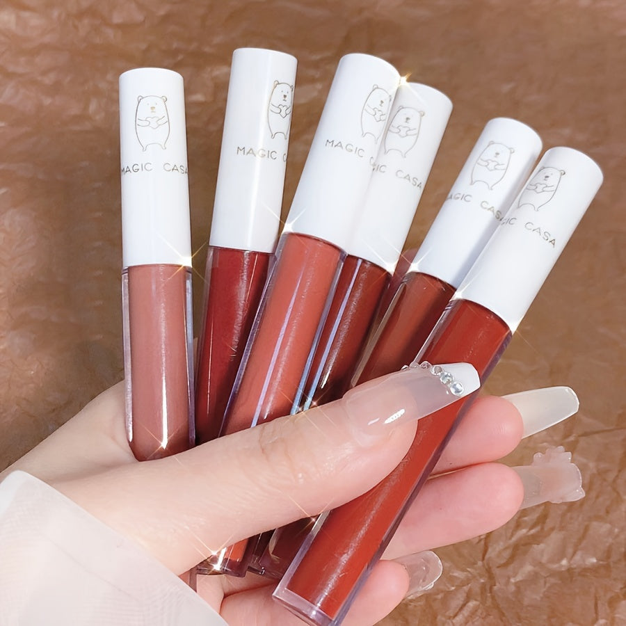 Set of 6 Matte Velvet Lipstick Lip Glosses Long Lasting Clay Texture for Adults