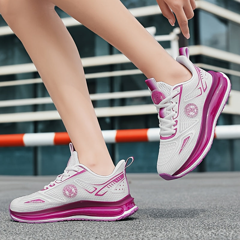 Women's Breathable Running Shoes Lightweight Sneakers Pink Purple Cushioned Sport