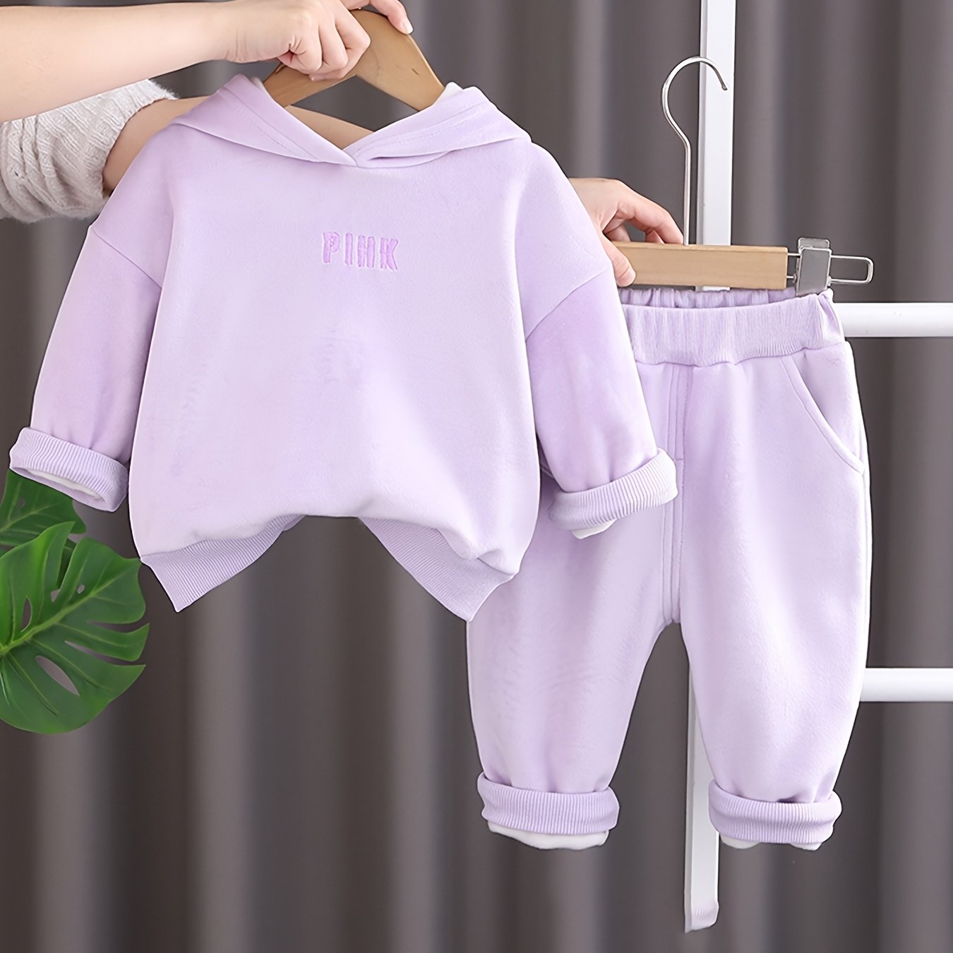 Детский комплект для девочек осень-зима: мультяшный кролик, велюровый свитшот, повседневная спортивная одежда