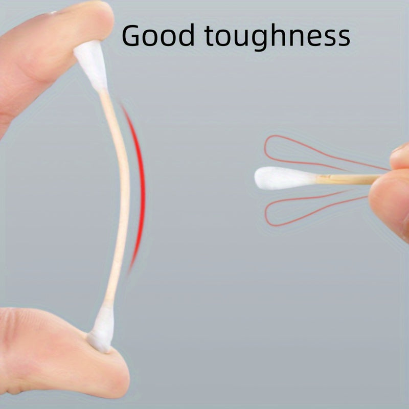 Quloqni tozalash va makiyajni olib tashlash uchun 500 ta bitta foydalaniladigan ikki tomonlama no-efirli paxta tamponlari qutisi