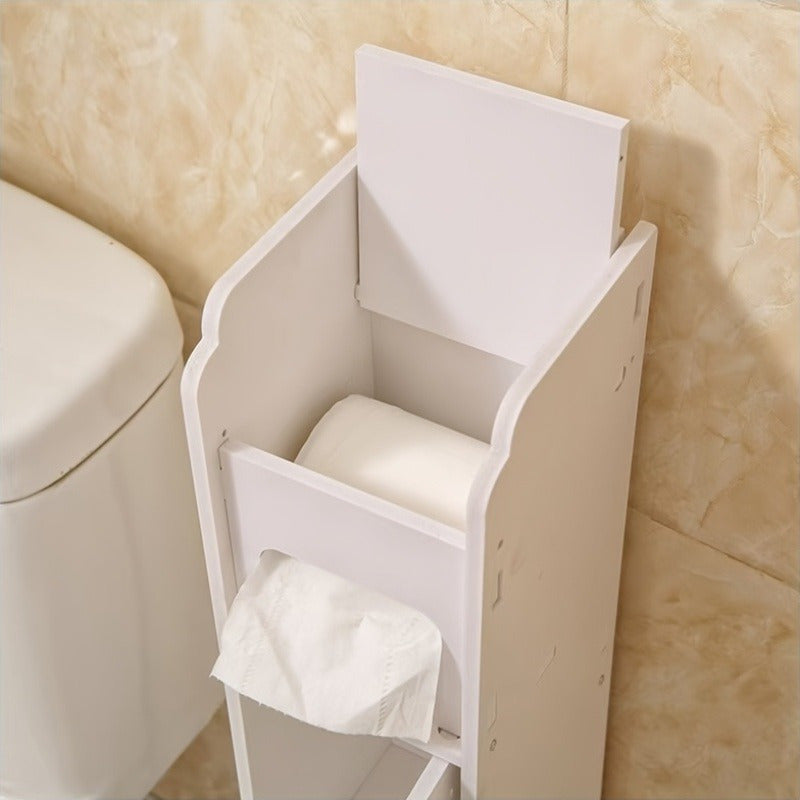 Freestanding Bathroom Cabinet with Drawer and Toilet Paper Holder 23.23 Inches High Resin