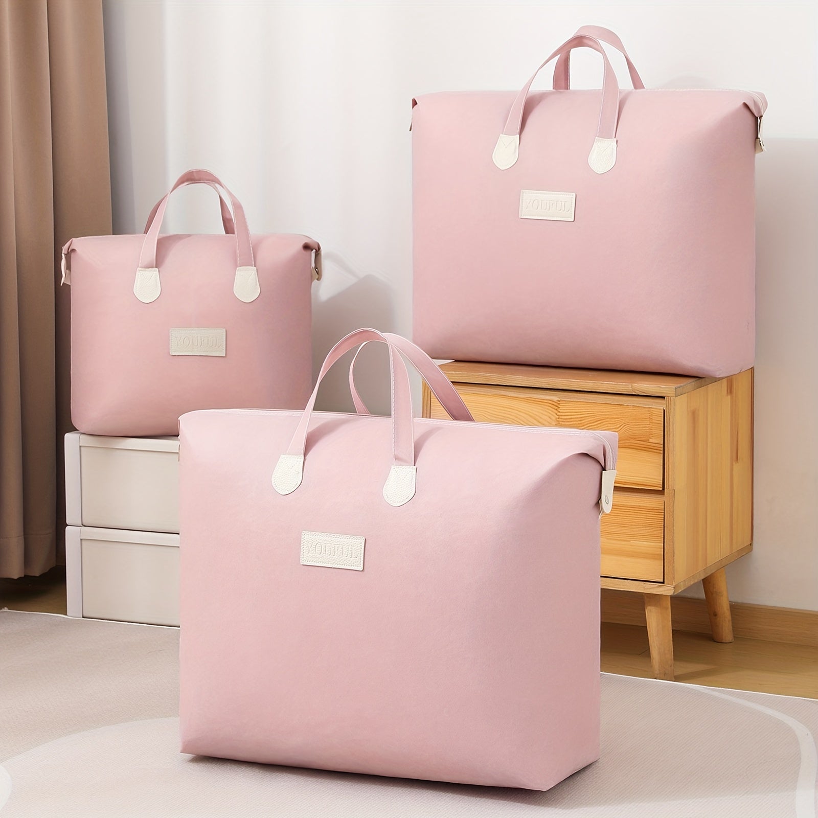 Cotton Duvet Cover Organizer for Storage Travel and Dorm Use Unfinished Design