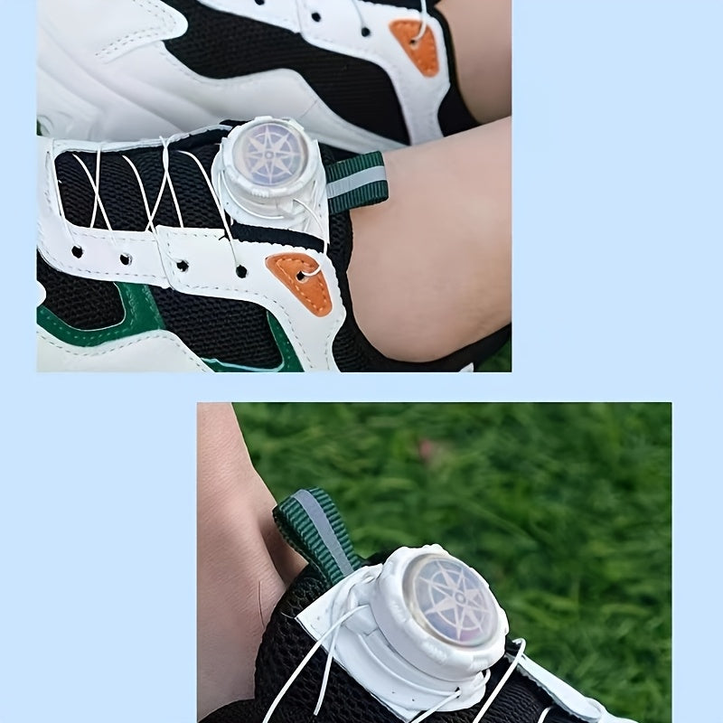 Unisex No-Tie Shoelaces with Rotary Buckle, Quick Lacing, Durable Plastic