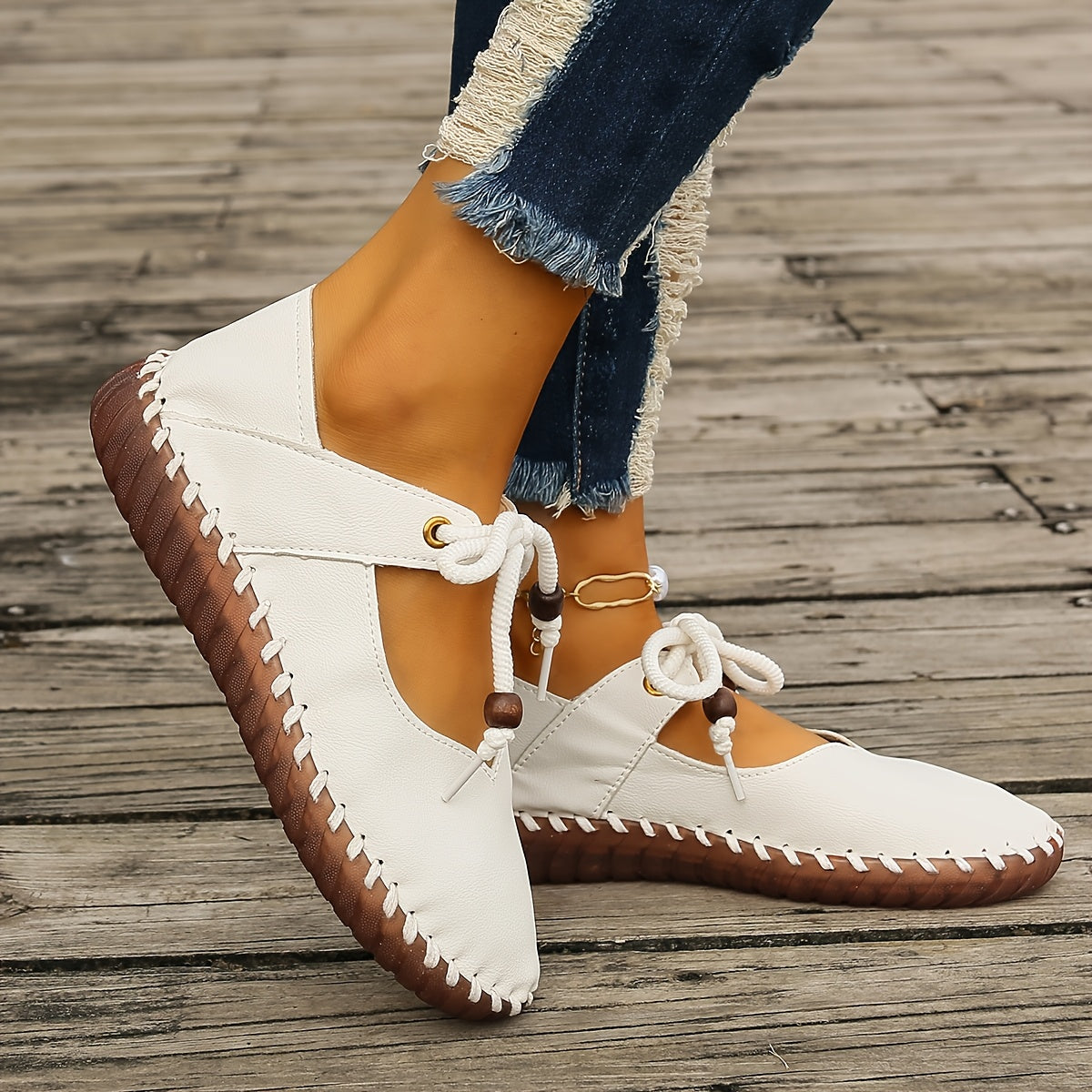 Women's Flat Sneakers Artificial Leather Casual Walking Shoes