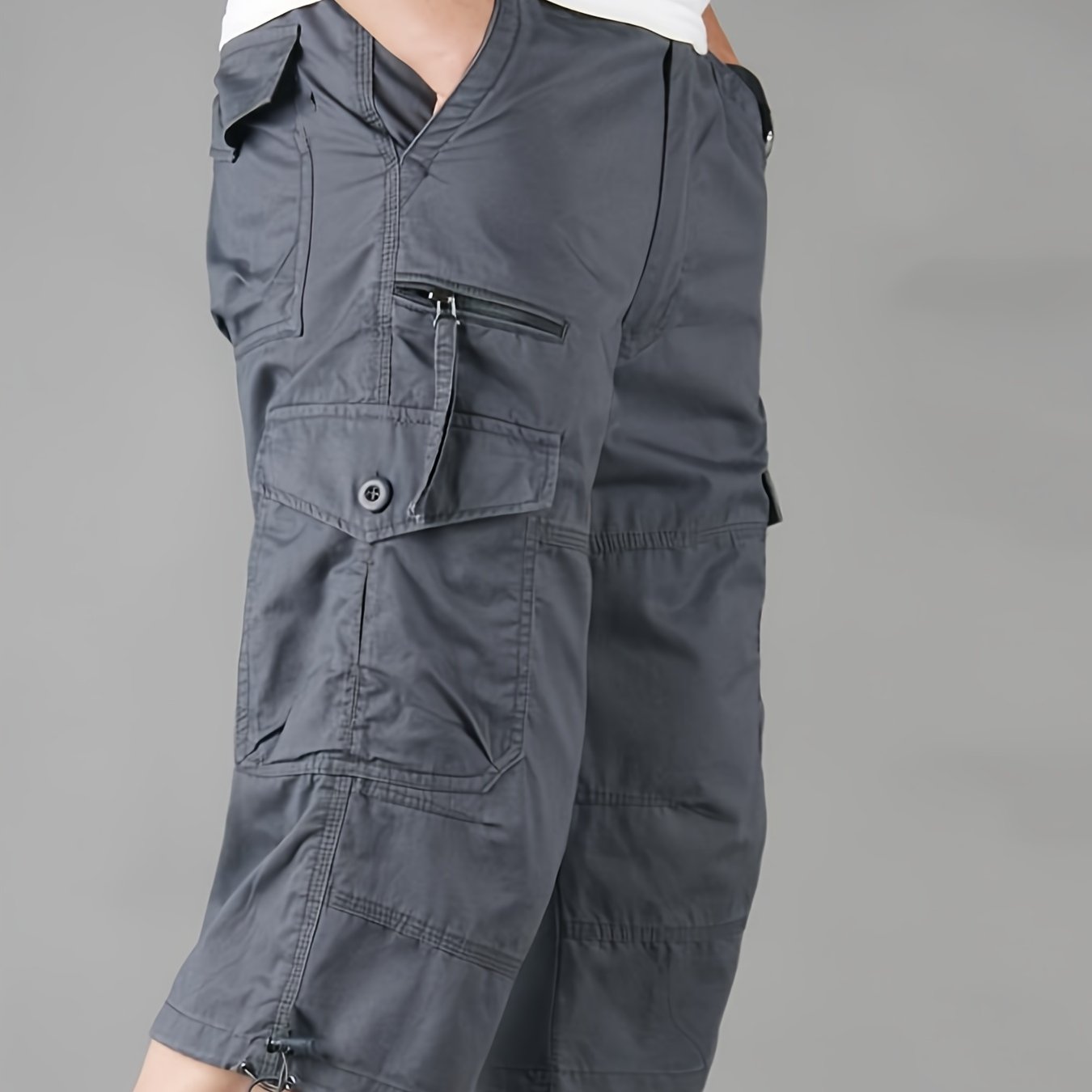 Men's Cotton Cargo Shorts for Hiking Cycling Summer Casual Loose Fit