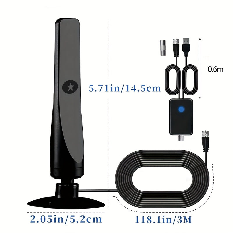 Long Distance Digital HDTV Antenna with Signal Amplifier 4K 1080P Indoor Outdoor 560 Miles