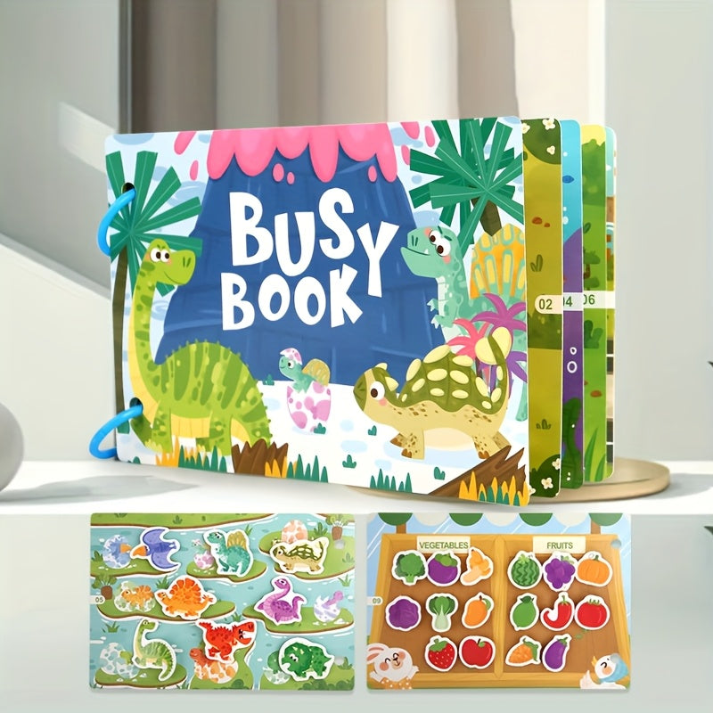 Educational Busy Book for Ages 3+ Sensory Flash Cards Cognitive Skills Preschool Learning Toy Green