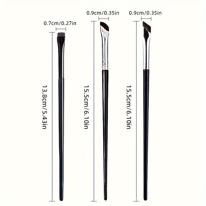 Women's Eyeliner Brush Set Polyester Bristles Flat Sickle Diagonal Corner