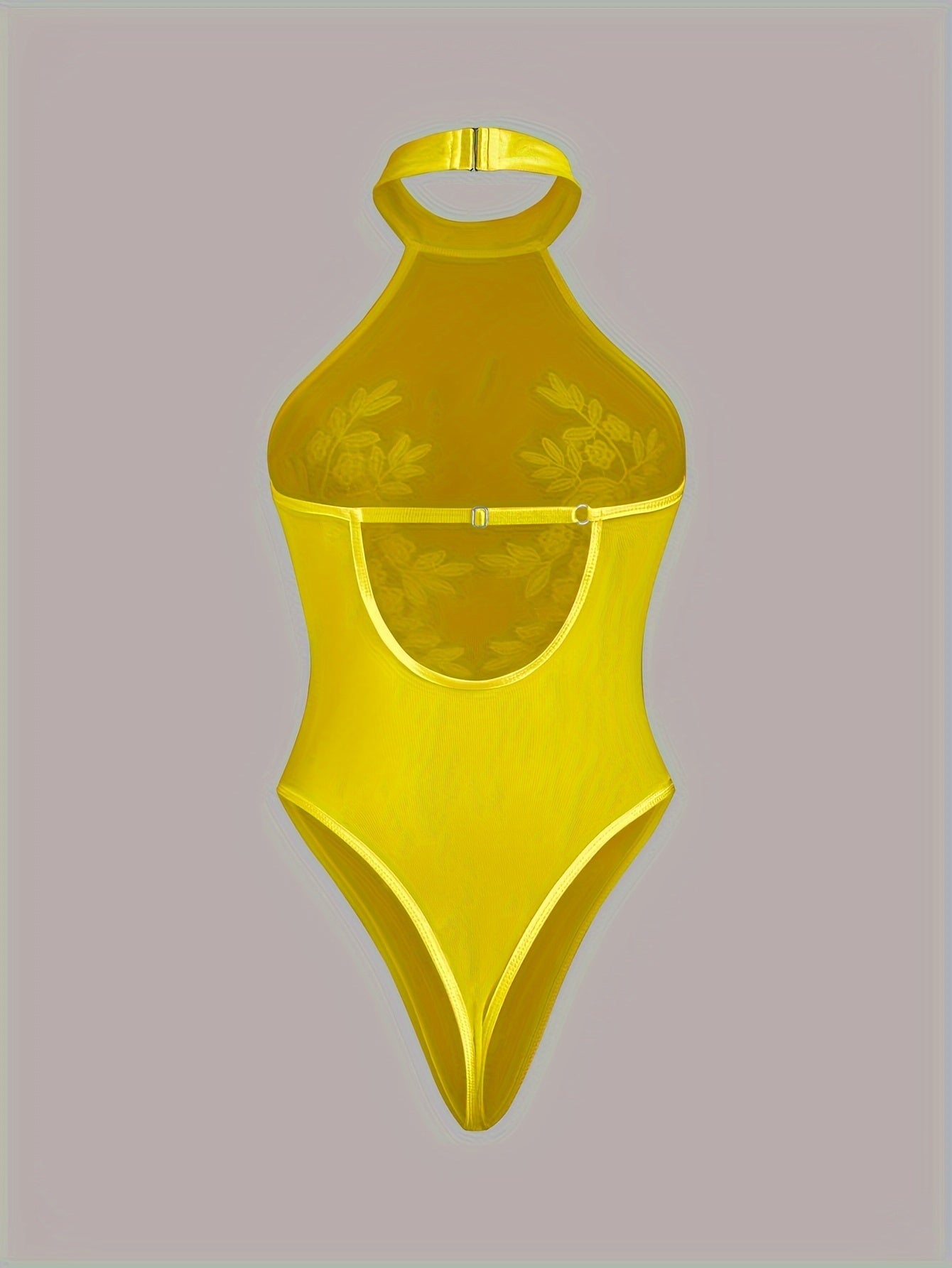 Shaffof to'r va tikilgan gullar bilan bezatilgan bodysuit, yuqori bel, qo'lda yuvish mumkin, ayollar uchun ichki kiyim to'plami.