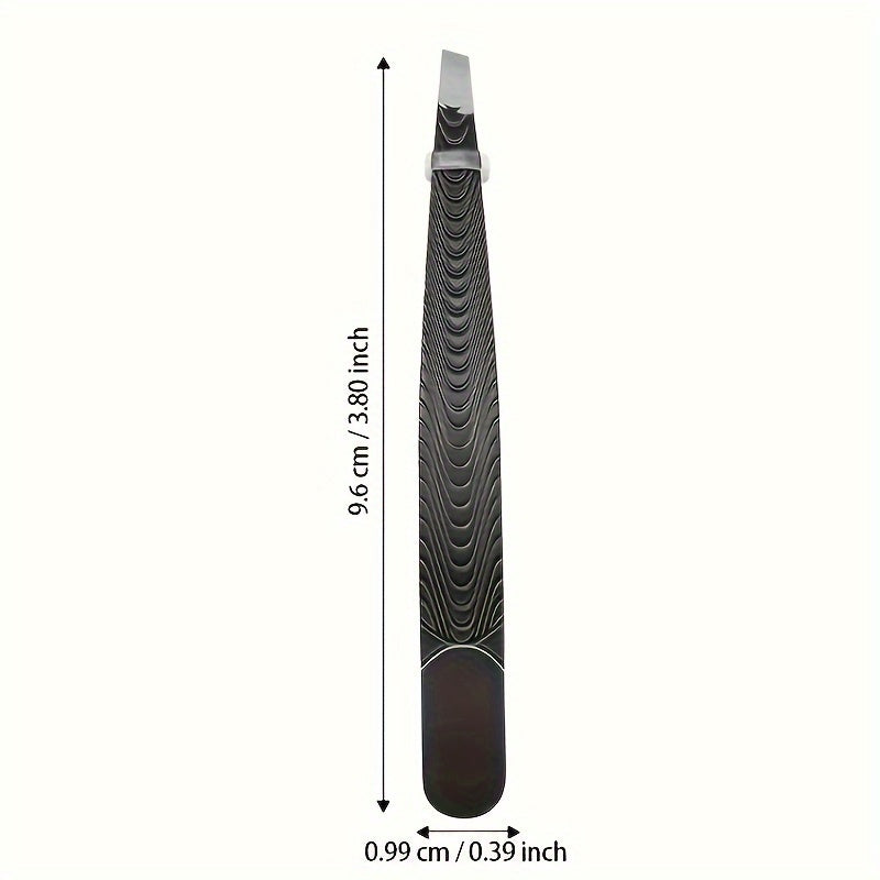 Unisex Slant Tip Tweezer Hair Plucker for Eyebrow Grooming Black
