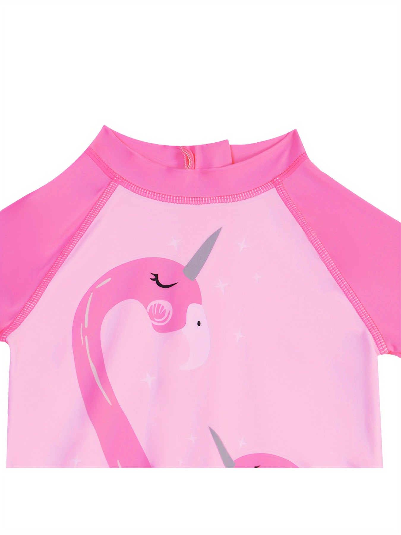 Kids' Pink Flamingo One-Piece Swimsuit Sun Protection Quick-Dry Polyester for Ages 12 and Under