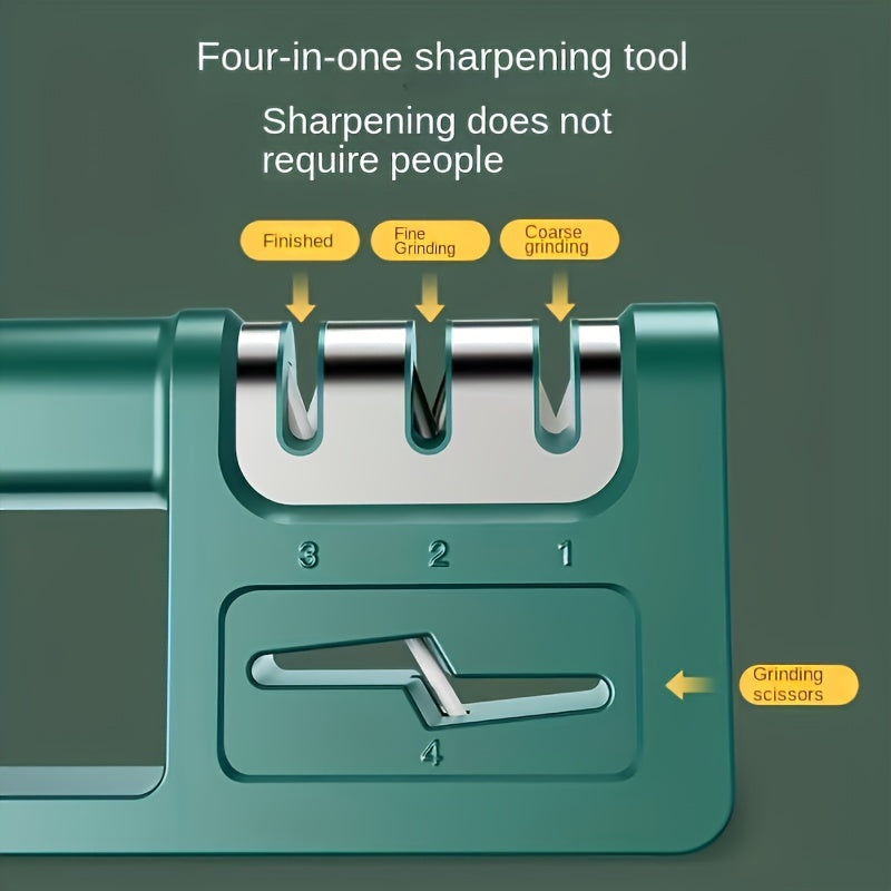 Bestselling 4-in-1 Diamond Knife Sharpener Manual Kitchen and Scissors Sharpener