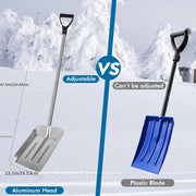 Долговечная алюминиевая снежная лопата 88,9 см с регулируемой длинной ручкой, складная металлическая снежная лопата для улицы, сада, патио, автомобиля, удаления снега зимой